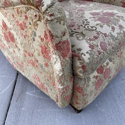 STURDY COMFY VINTAGE UPHOLSTERED ROCKER 