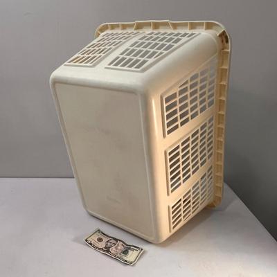 OFF WHITE PLASTIC LAUNDRY BASKET 
