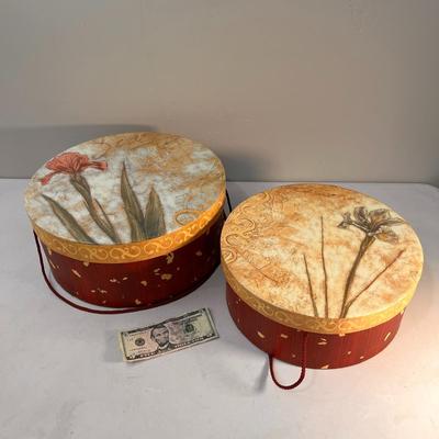 PAIR OF LOVELY COORDINATING HAT BOXES
