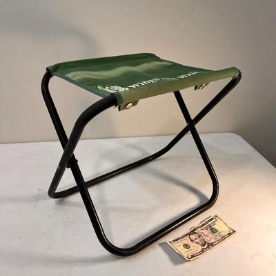 â€œWINGS & WATERâ€ FOLDING METAL, CANVAS CAMP STOOL