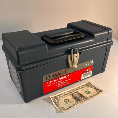 13â€ HANDBOX PLASTIC TOOL BOX w/ METAL CLASP