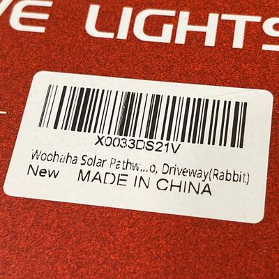 SOLAR POWERED RABBIT â€œWELCOMEâ€ SIGN x 2 NEW IN BOX