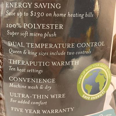 TWIN SIZE HEATED PLUSH BLANKET BROWN NEW IN PACKAGE