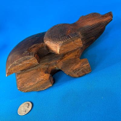 EXTRA HEAVY CARVED IRONWOOD BEAR FIGURE