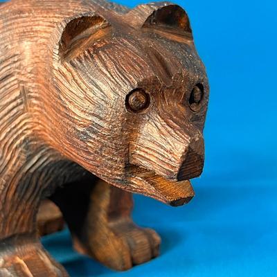 EXTRA HEAVY CARVED IRONWOOD BEAR FIGURE