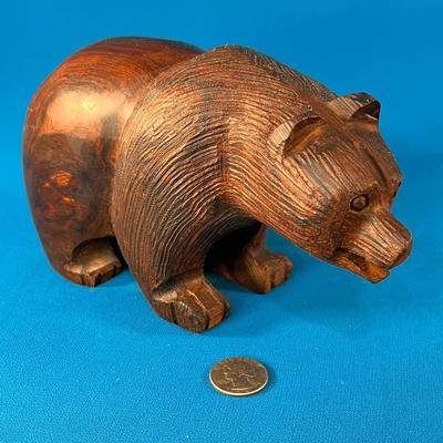 EXTRA HEAVY CARVED IRONWOOD BEAR FIGURE