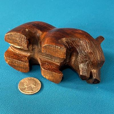 SMALLER CARVED IRONWOOD BEAR FIGURE