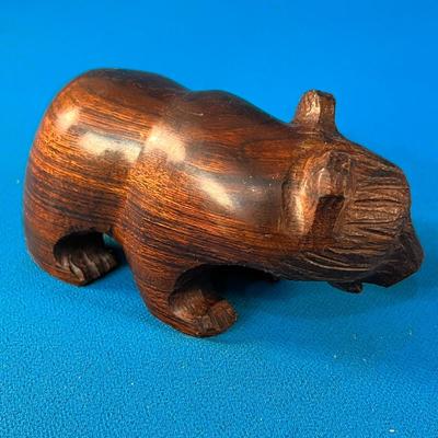 SMALLER CARVED IRONWOOD BEAR FIGURE