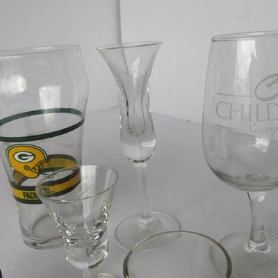 Lot 484:  Lot of Glasses, GBP, WI Badgers, More