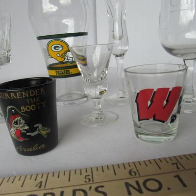 Lot 484:  Lot of Glasses, GBP, WI Badgers, More