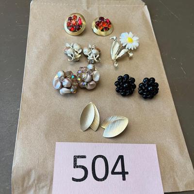 Lot of vintage earrings + more