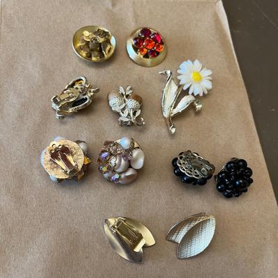 Lot of vintage earrings + more