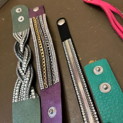 Leather & chain bracelets
