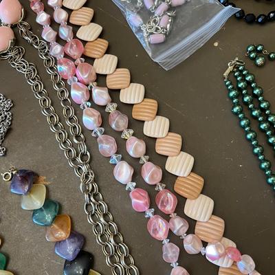 Lot of colorful necklaces