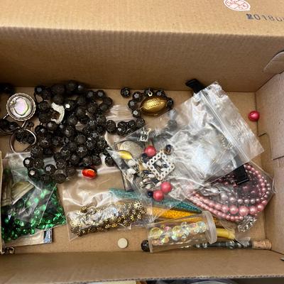 Box of beads & other