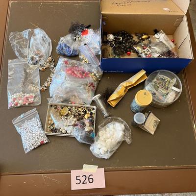 Box of beads & other