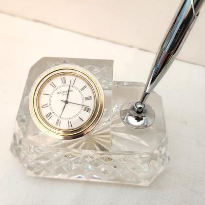 Lot #52 Waterford Pen Holder/Clock combo