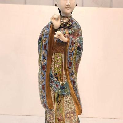 Lot #56  Vintage Chinese Cloisonne Enamel Figure