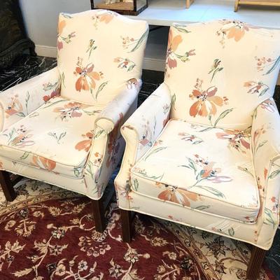 Lot #58  Matched Pair of Upholstered Armchairs - Expressions Furniture