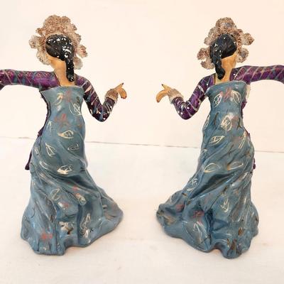 Lot #65  Pair Vintage Bali Dancers - Mid Century Modern