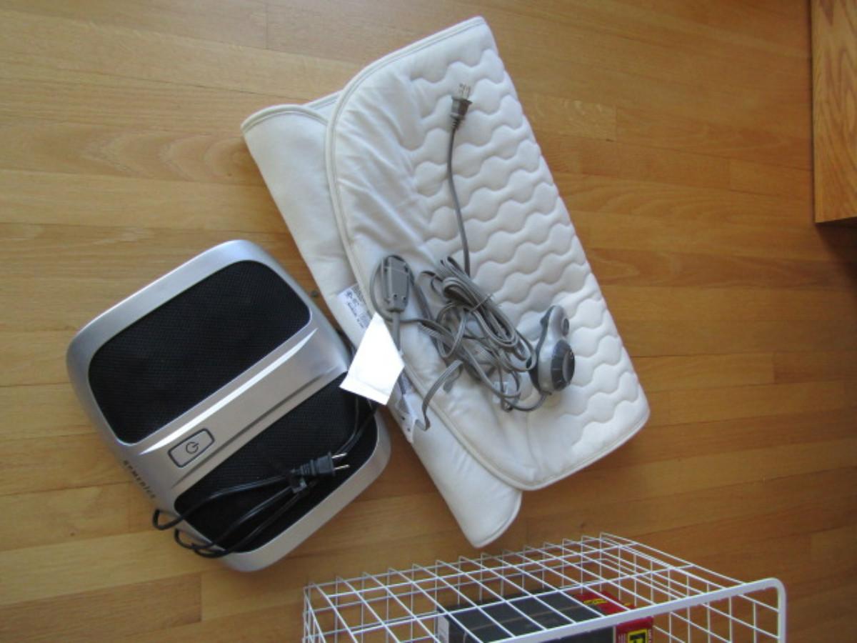 Homedics Foot Massager and Sunbeam Slumberheat Pad