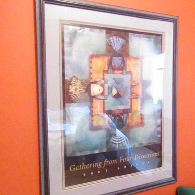 Art Print Framed Under Glass- Signed by Artist- Approx 31 1/2