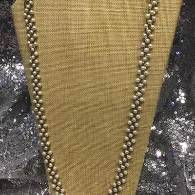 Beautiful Gold Chain Woven Faux Pearl Necklace