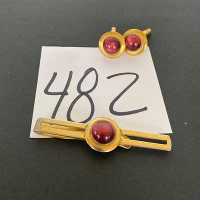 Vintage Tie Clip and Cufflinks