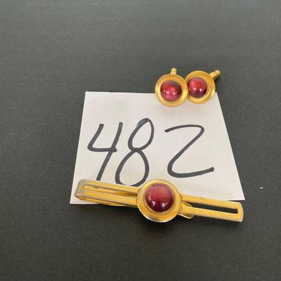 Vintage Tie Clip and Cufflinks