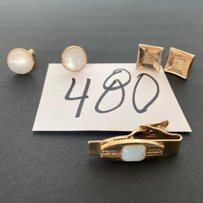 Vintage Cufflinks and Tie Clip