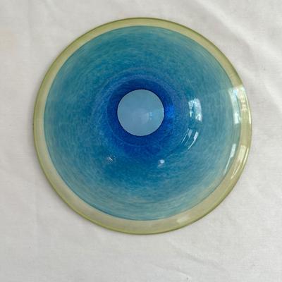 Blue Margarita Glasses & Signed Glass Bowl (LR-MG)