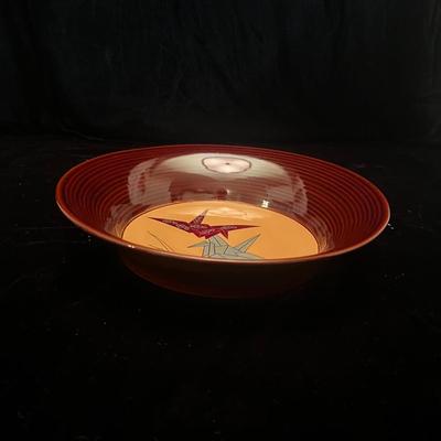 Asian Enameled Wood Plates & Bowl (LR-MG)
