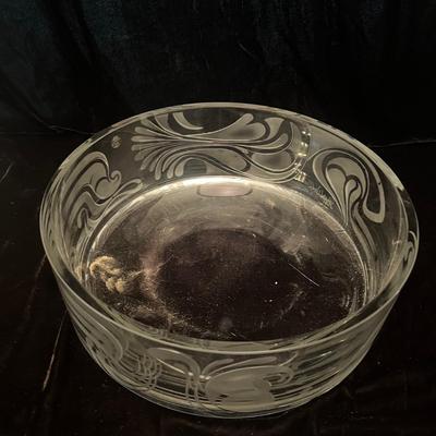 Bjorn Wiinblad Signed Etched Glass Bowl (LR-MG)
