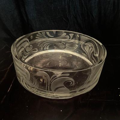 Bjorn Wiinblad Signed Etched Glass Bowl (LR-MG)