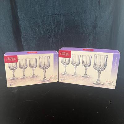 Eight Cristal Dâ€™Arques Stemmed Glasses, NIB (LR-MG)