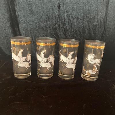 Four Equestrian Themed Glasses (LR-MG)