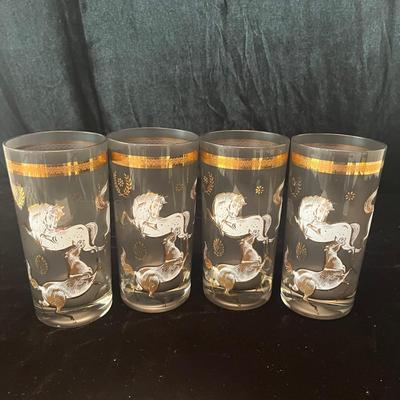 Four Equestrian Themed Glasses (LR-MG)