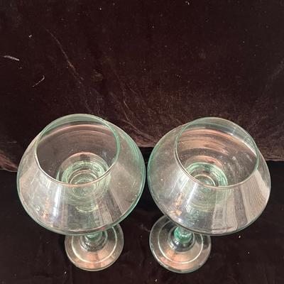 Romanian Art Glass Oil Lamps & Bubble Glass Candleholders (LR-MG)