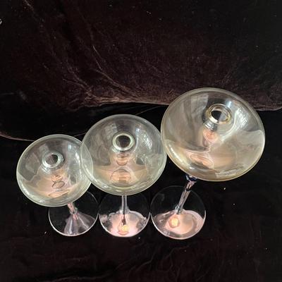 Romanian Art Glass Oil Lamps & Bubble Glass Candleholders (LR-MG)