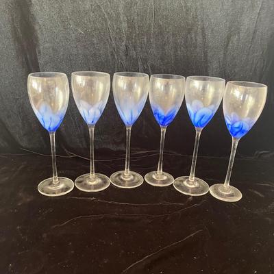 Floral Design Glasses & Unique Signed Glass Bowl (LR-MG)