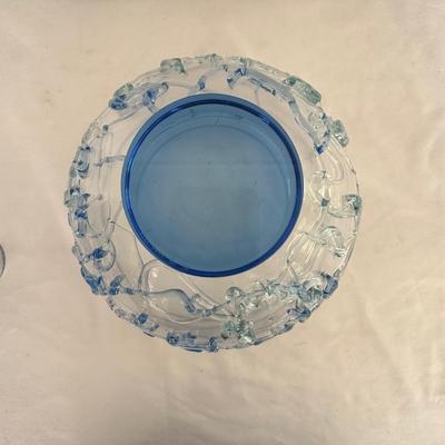 Floral Design Glasses & Unique Signed Glass Bowl (LR-MG)