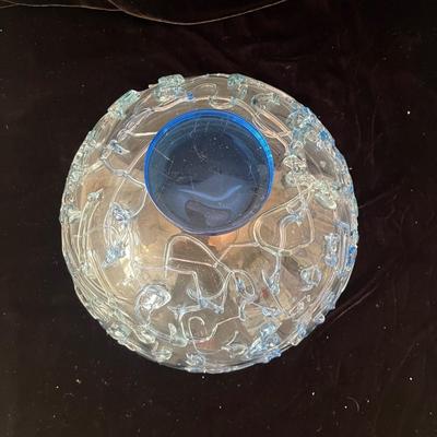 Floral Design Glasses & Unique Signed Glass Bowl (LR-MG)