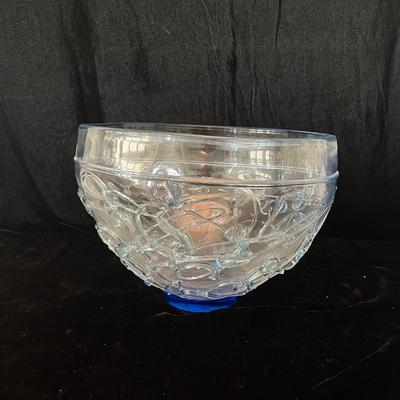 Floral Design Glasses & Unique Signed Glass Bowl (LR-MG)