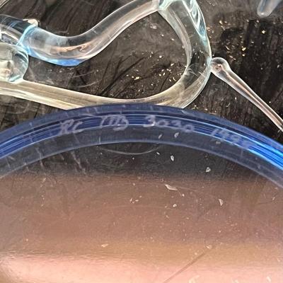 Floral Design Glasses & Unique Signed Glass Bowl (LR-MG)