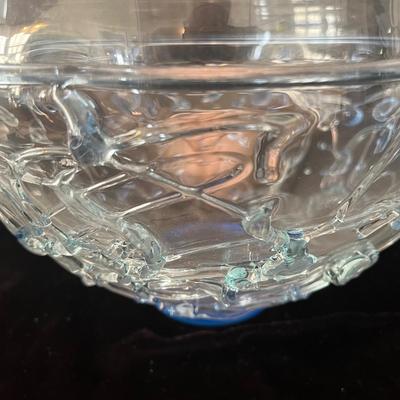 Floral Design Glasses & Unique Signed Glass Bowl (LR-MG)