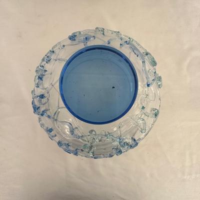 Floral Design Glasses & Unique Signed Glass Bowl (LR-MG)