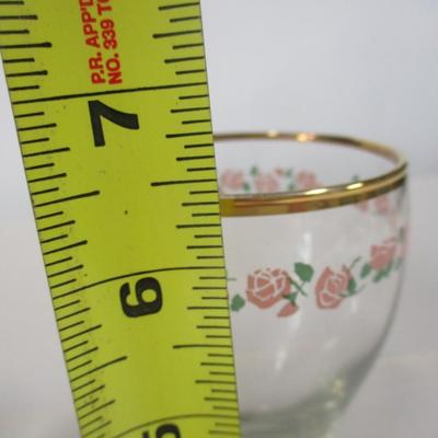 19 Pink Flowers Glasses With Gold Rims