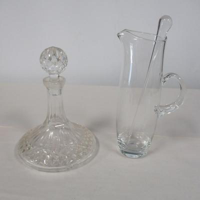 Vintage Barware Items includes Captain's Glass Decanter