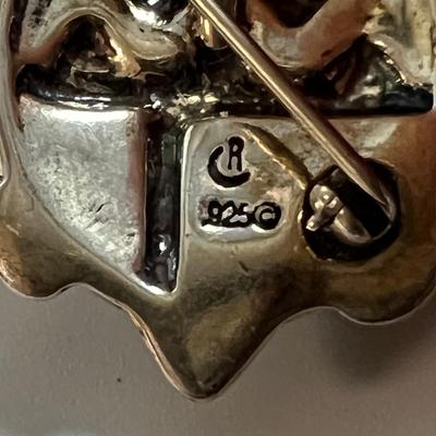 Beaded 925 Necklace with Turtle Pendant & 925 Turtle Brooch (B4-RG)