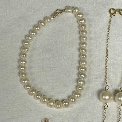 Six Pearl Sets w/ 14K (B3-SS)